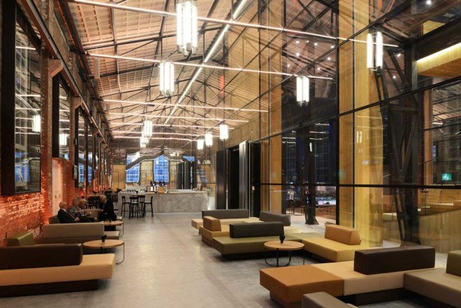 Van Dongen-Koschuch, renovated docklands building, Theatre De Kampanje, Den Helder, The Netherlands, Frits van Dongen and Patrick Koschuch, renovated theatre, Willemsoord