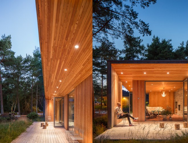Villa Ljung, Villa Ljung by Johan Sundberg Arkitektur, Johan Sundberg Arkitektur, Johan Sundberg, Anders Folkesson, Höllviken, Siberian larch, larch, Danish brick, Swedish architecture