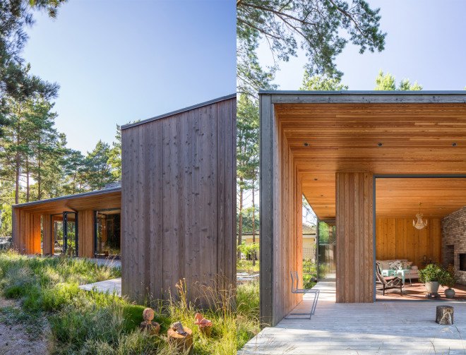 Villa Ljung, Villa Ljung by Johan Sundberg Arkitektur, Johan Sundberg Arkitektur, Johan Sundberg, Anders Folkesson, Höllviken, Siberian larch, larch, Danish brick, Swedish architecture