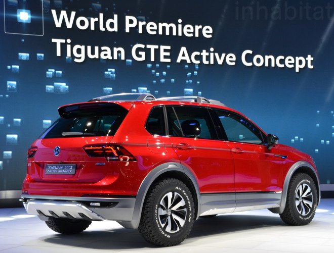 vw, vw tiguan, vw tiguan gte active concept, vw plug-in hybrid, 2016 detroit auto show, detroit auto show, volkswagen, plug-in hybrid, electric car, electric motor, green car, green transportation