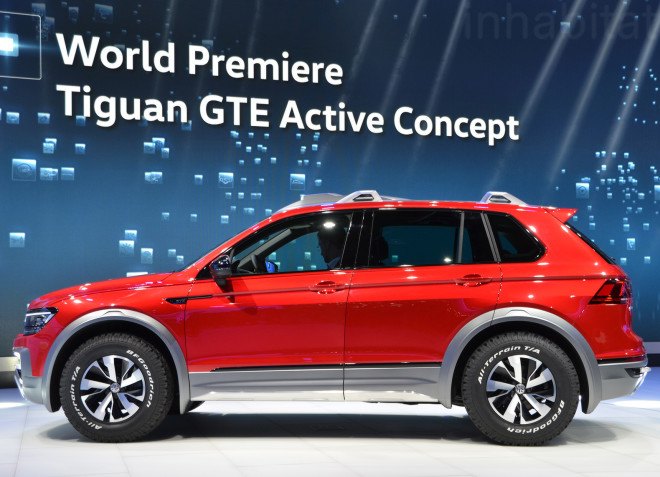 vw, vw tiguan, vw tiguan gte active concept, vw plug-in hybrid, 2016 detroit auto show, detroit auto show, volkswagen, plug-in hybrid, electric car, electric motor, green car, green transportation