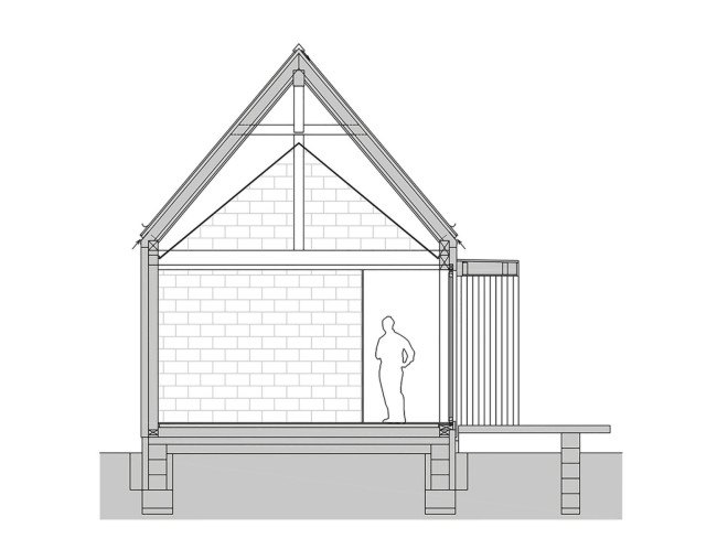 Wooden Brick House, Slovakia, Jaro Krobot, green architecture, reclaimed materials, traditional architecture, pitched roof, natural light, Swiss structural system, STEKO system