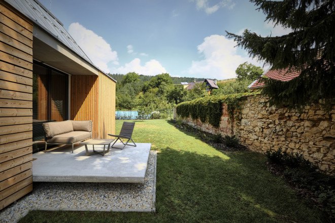 Wooden Brick House, Slovakia, Jaro Krobot, green architecture, reclaimed materials, traditional architecture, pitched roof, natural light, Swiss structural system, STEKO system