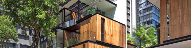 Paterson 3, Singapore, AR43 Architects, Singapore, residential architecture, timber cladding, glass facade, courtyard, green wall, natural light
