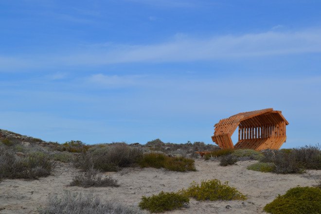 San Quintin Bay viewpoints, San Quintin Bay viewpoints by Taller Ciruela, San Quintin Bay viewpoints by Escala Arquitectura, prefab look out points, site sensitive architecture