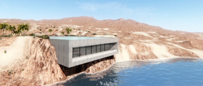 Aqua Casa, Bel kharmoudi Aziz, Aqua Casa by Bel kharmoudi Aziz, cliffside home, cliffside home design, waterfront luxury home, solar-powered luxury home, energy neutral architecture,