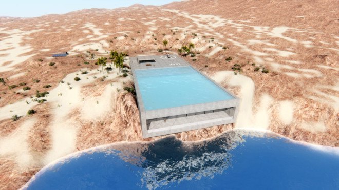 Aqua Casa, Bel kharmoudi Aziz, Aqua Casa by Bel kharmoudi Aziz, cliffside home, cliffside home design, waterfront luxury home, solar-powered luxury home, energy neutral architecture,