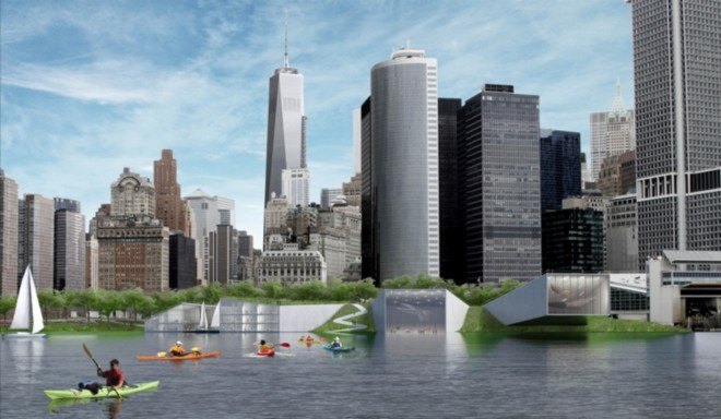 Big U design, resilient architecture, Economic Development Corp., AECOM, Dewberry, resiliency measures lower manhattan, urban design, storm resilient design, green design, sustainable design, Superstorm Sandy, hurricane sandy, green space, water-deterrent measures nyc, nyc resiliency, architect Bjarke Ingels,