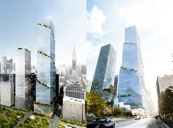 Bjarke Ingels Group, Bjarke Ingels Group New York, The Spiral tower, Manhattan towers, green skyscraper, office tower, green terraces, landscaped terraces, Hudson Yards development, Bjarke Ingels tower, green architecture, glass facade