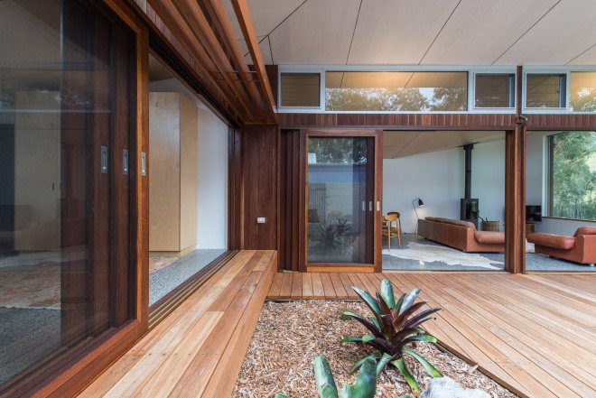 sustainable sourced timber, rainwater harvesting, thermal mass, sustainable timber, high-performance glass, Bourne Blue Architecture, Bluesy Beach, Bluesy Beach architecture, Bluesy Beach House 4 by Bourne Blue Architecture, Bluesy Beach House 4, indoor/outdoor living, eco-friendly bungalow, Australian architecture