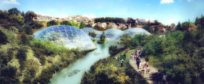 Istanbul, Turkey, Avchi Architects, bubble greenhouse, greenhouse bubble, retail center covered by giant bubbles, giant transparent bubbles, Turkey retail center, green design Turkey, eco development turkey, retail center like a greenhouse, green retail center turkey, giant greenhouse for shoppers