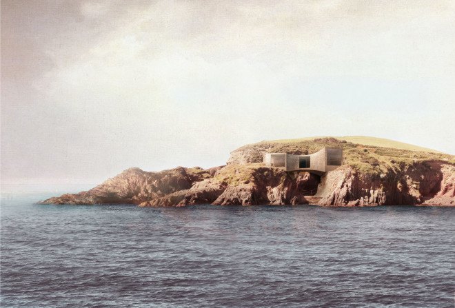 Burgh Island hotel, Green-roofed hotel, Pool House, Burgh Island hotel competition, Carmody Groarke, RIBA competition, saltwater pool, luxury resort, green roof