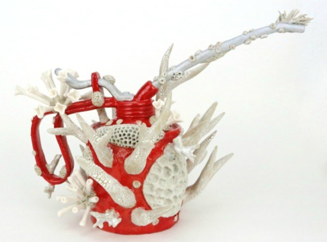 Courtney Mattison, coral art, climate change art, coral reef damage, sea issues, ocean damage, Sea Change art exhibition, coral as artwork, porcelain sculptures, porcelain art work, coral reef porcelain, climate change, coral reef danger, coral reef extinction,