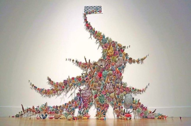Courtney Mattison, coral art, climate change art, coral reef damage, sea issues, ocean damage, Sea Change art exhibition, coral as artwork, porcelain sculptures, porcelain art work, coral reef porcelain, climate change, coral reef danger, coral reef extinction,