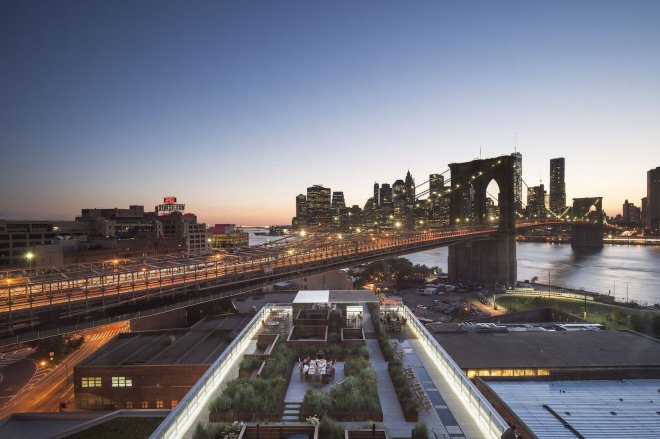 corten steel, Two Trees NY, 60 Water Street, Dock Street Rooftop Terrace, James Corner Field Operations, James Corner, meadow landscape, landscape architecture, rooftop terrace, rooftop garden, landscape architects, Leeser Architecture,