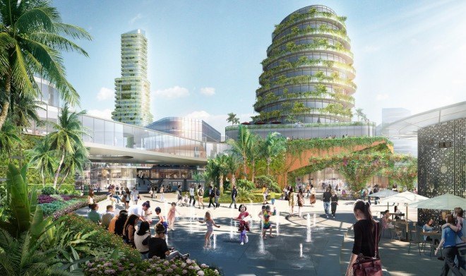 Forest City, Sasaki Associates, Malaysia masterplan, green roof, stormwater management, mixed-use architecture, green masterplan, mangrove, natural habitats, coastal ecologies