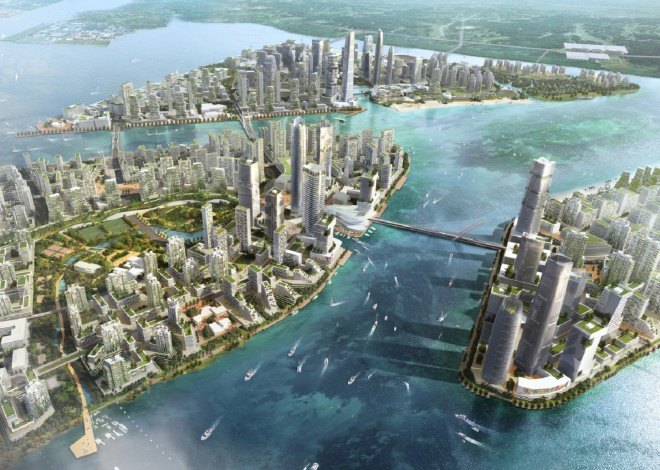 Forest City, Sasaki Associates, Malaysia masterplan, green roof, stormwater management, mixed-use architecture, green masterplan, mangrove, natural habitats, coastal ecologies