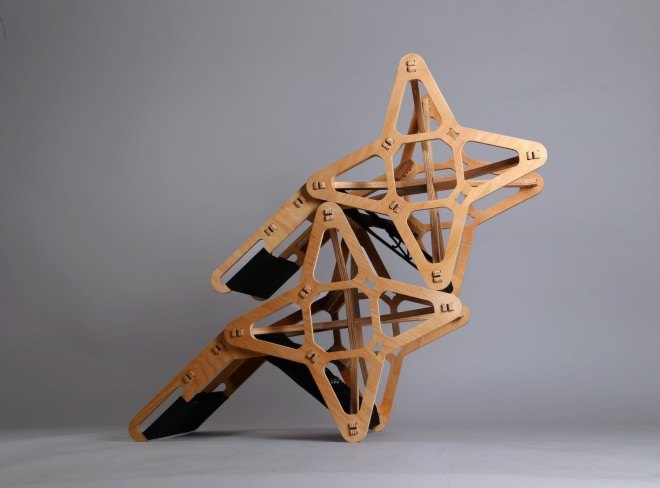 LOCK Furniture, Konstantin Achkov, Electron Chair, Electron Chair by Konstantin Achkov, Kickstarter, beech plywood, teak oil, flat pack furniture, zero waste, interlocking furniture, green furniture, no waste furniture, reader submitted content