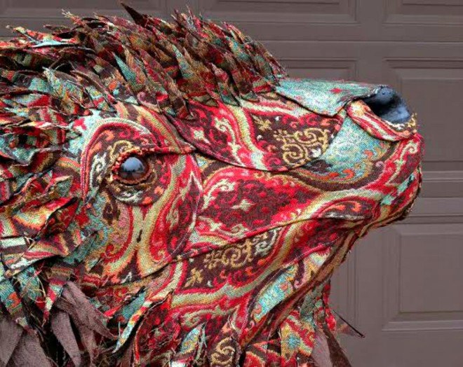 Little Stag Studio, faux taxidermy, cruelty-free trophy animal decor, recycled upholstery fabric, diy house decor, diy fabric projects, home decoration, interior decoration, home art, eco art, diy animal art, interior design,
