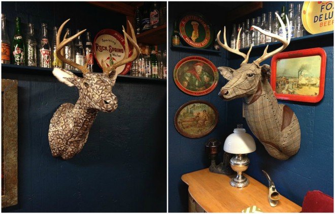 Little Stag Studio, faux taxidermy, cruelty-free trophy animal decor, recycled upholstery fabric, diy house decor, diy fabric projects, home decoration, interior decoration, home art, eco art, diy animal art, interior design,