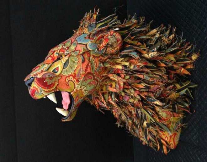 Little Stag Studio, faux taxidermy, cruelty-free trophy animal decor, recycled upholstery fabric, diy house decor, diy fabric projects, home decoration, interior decoration, home art, eco art, diy animal art, interior design,