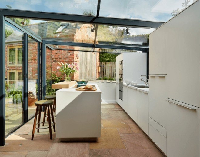 kitchen designer Alex Saint, Kitchen Architecture, Cottage Kitchen Addition, add on kitchen, kitchen design, Cheshire, England cottage makeover, interior design, architecture, cottage renovation, glassed-in kitchen addition