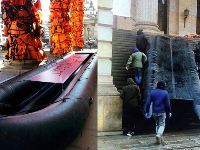Ai Weiwei, Alan Kurdi, Lesbos, refugee crisis art, refugees, Berlin, refugee crisis, life jackets, life vests, reusing life vests, Lesbos life jackets, protest art
