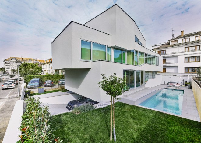 MaHouse, The Very Many, green roofs, contemporary architecture, Strasbourg, Reglit glass, green roofed home