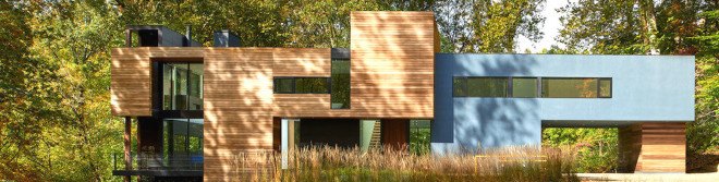 HVAC equipment, thermally modified wood, passive solar, Mohican Hills House, Robert M. Gurney, energy star glass, contemporary home,