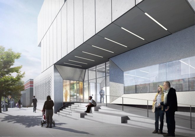 Bronx, Bronx NYPD Station, NYPD 40th Precinct Station by BIG, Bjarke Ingels Group, police station design by Bjarke Ingels Group, NYPD 40th Precinct Station, green-roofed police station, green roofed NYPD station, LEED Silver, LEED Silver NYPD, Leed Silver police station, atrium, clerestory windows,