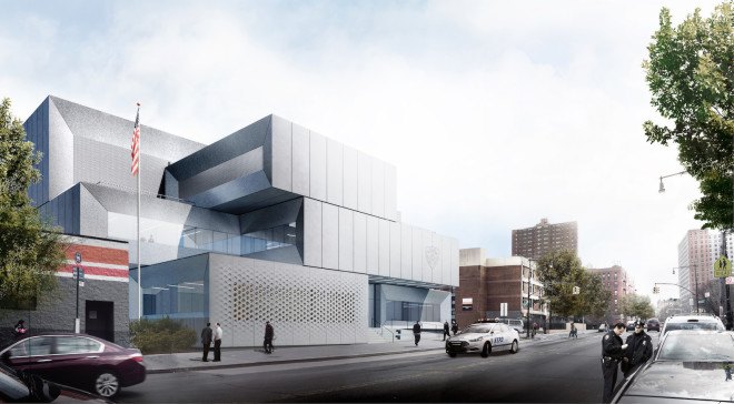 Bronx, Bronx NYPD Station, NYPD 40th Precinct Station by BIG, Bjarke Ingels Group, police station design by Bjarke Ingels Group, NYPD 40th Precinct Station, green-roofed police station, green roofed NYPD station, LEED Silver, LEED Silver NYPD, Leed Silver police station, atrium, clerestory windows,