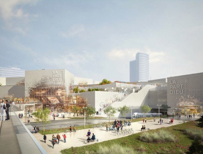 MVRDV Lyon design, Part-Deiu mall renovation, Part-Deiu shopping center redesign, green space urban design in Lyon, MVRDV transforms Part-Deiu