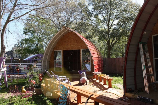 prefabricated cabins, arched cabins, affordable galvanized steel cabins, texas prefab cabins, warm home for under $10,000, affordable housing alternative, DIY cabin kits, DIY steel cabin kits, prefab cabin kits from Texas, Arched Cabin kit
