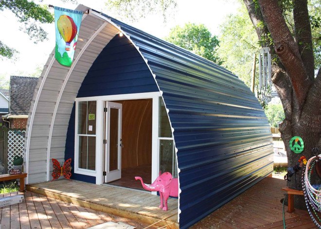 prefabricated cabins, arched cabins, affordable galvanized steel cabins, texas prefab cabins, warm home for under $10,000, affordable housing alternative, DIY cabin kits, DIY steel cabin kits, prefab cabin kits from Texas, Arched Cabin kit
