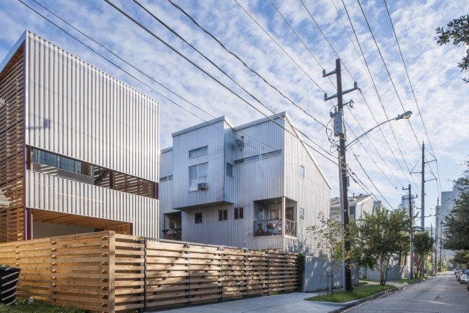 Shotgun Chameleon, ZDES architects, shotgun housing, shotgun house, Houston, energy efficient architecture, flexible architecture, solar heat gain, flexible facade,