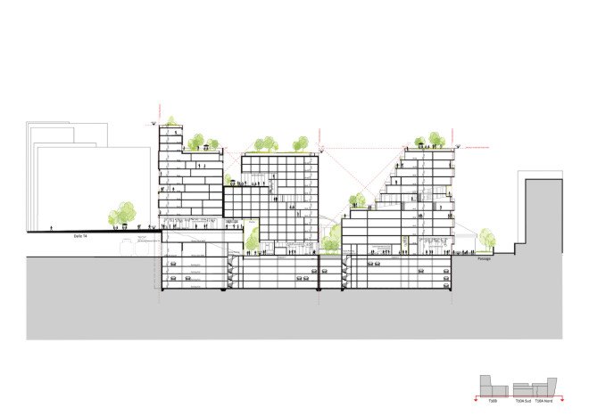 mixed-use development, LA Architectures, Atelier Philéas, SeARCH, T10 ZAC Rive Gauche, T10 ZAC Rive Gauche by SeARCH, Paris, redevelopment, CF HABITAT NOVEDIS, tree-covered architecture,