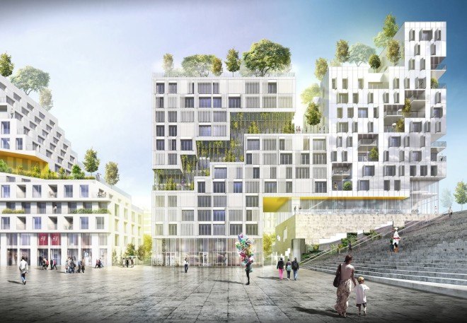 mixed-use development, LA Architectures, Atelier Philéas, SeARCH, T10 ZAC Rive Gauche, T10 ZAC Rive Gauche by SeARCH, Paris, redevelopment, CF HABITAT NOVEDIS, tree-covered architecture,