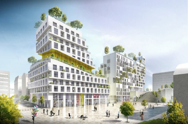 mixed-use development, LA Architectures, Atelier Philéas, SeARCH, T10 ZAC Rive Gauche, T10 ZAC Rive Gauche by SeARCH, Paris, redevelopment, CF HABITAT NOVEDIS, tree-covered architecture,