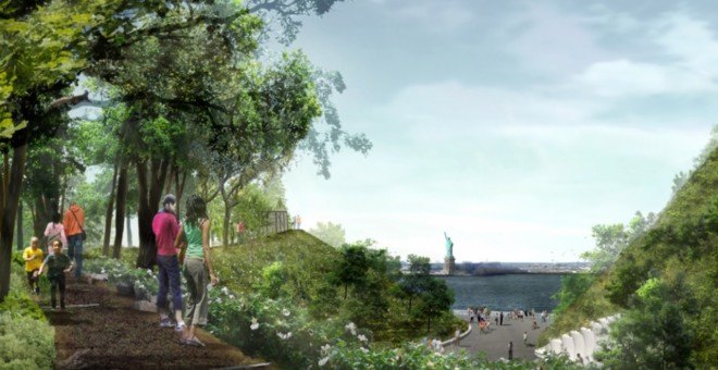 The Hills on Governors Island, Governors island park, Innovation Cluster, nyc parks, nyc green space, new parks nyc, Slide Hill, discovery hill, Governors Island Park and Public Space Master Plan, nyc green area, urban design, West 8 Architects, green space, Governors Island, Governors Island Park, Slide Hill, 48 foot slide, resilient design