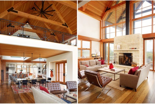 barn-inspired architecture, barn-inspired home, salvaged materials, recycled materials, solar powered home, Northworks, Thistle Hill Farm, Squak Mountain Stone, The Rug Company