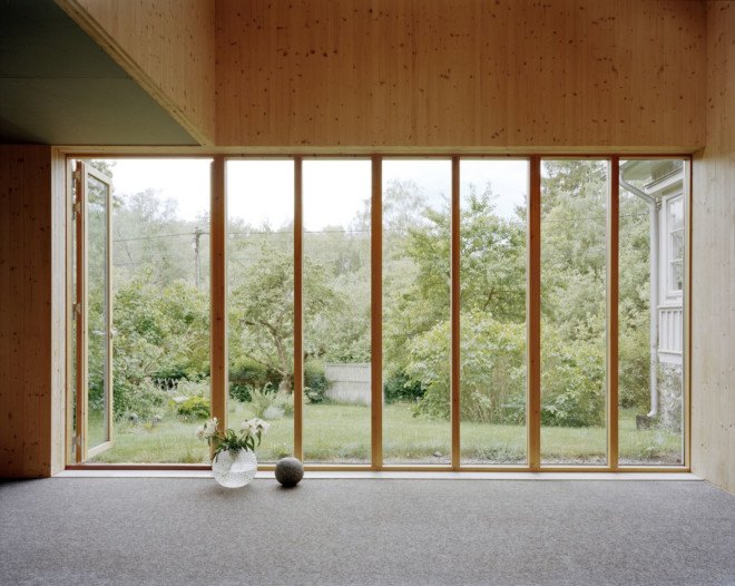 Kod Arkitekter, General Architecture, green renovation, renovated cottage, timber cottage, Stockholm, double-height space, plywood, green architecture