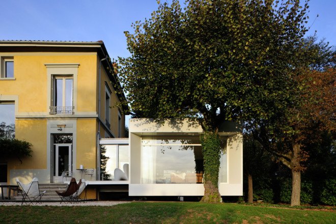 XS Extension, Playtime Agence d'Architecture, aluminium facade, French architects, green extension, prefab extension, prefab housing, floating house, floating architecture, aluminum pavilion, green architecture, metal facade