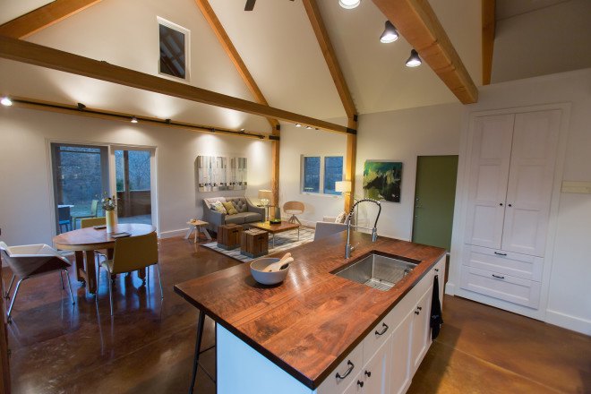 Acre Designs, net-zero house, prefab house, automated house, energy efficient house, solar panels, architecture, design, kitchen, Griffin Home kitchen