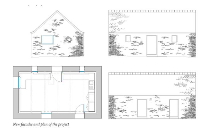 Barn converted into an artists Studio, Artist Studio by Modal Architecture, adaptive reuse barn, Sizun artist studio, adaptive reuse artist studio,