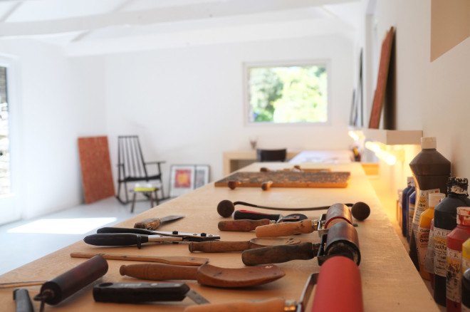 Barn converted into an artists Studio, Artist Studio by Modal Architecture, adaptive reuse barn, Sizun artist studio, adaptive reuse artist studio,