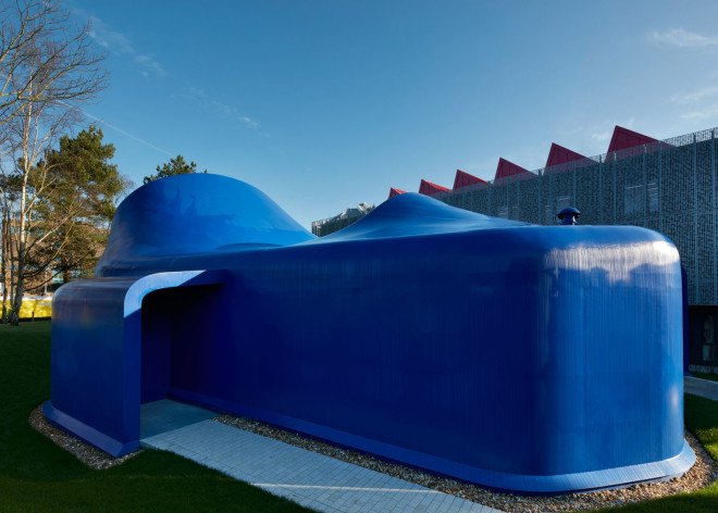 Arts University Bournemouth, Peter Cook, drawing studio, CRAB Studio, UK, university campus, prefab building, steel cladding, steel panels, skylights, natural light
