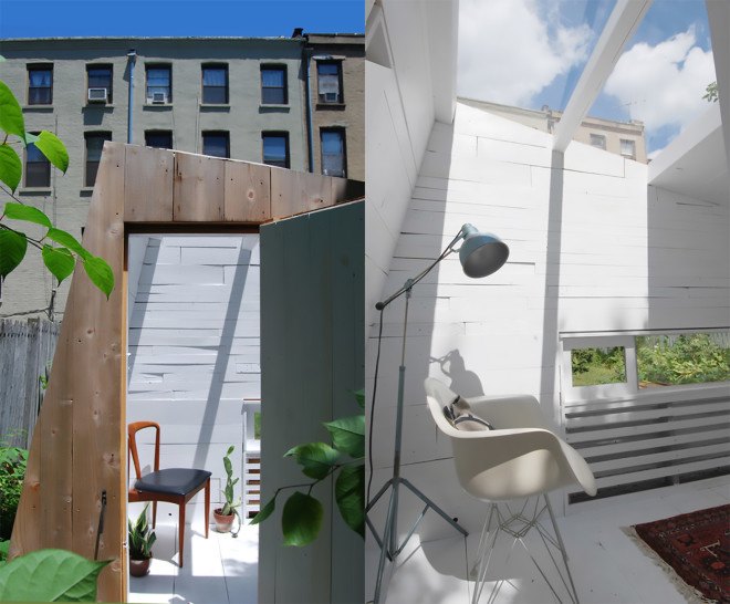 Backyard Garden Studio, Backyard Garden Studio by Nicholas Hunt, garden studio in Brooklyn, self-built studio,