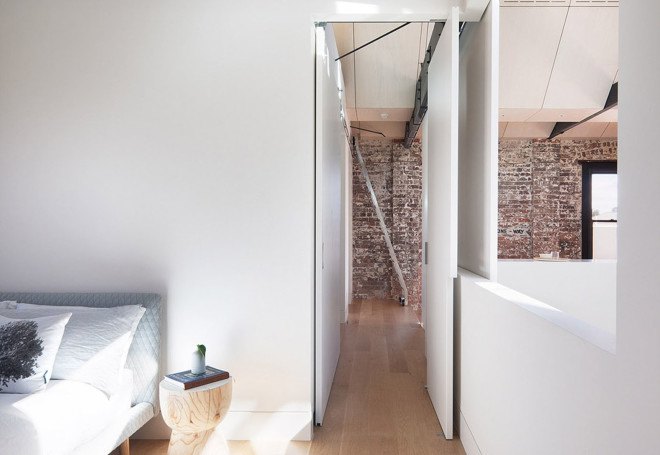 warehouse conversion, warehouse renovation, Melbourne, Andrew Simpson Architects, green renovation, natural light, skylights, red brick warehouse, green architecture, exposed ceiling, flexible layout