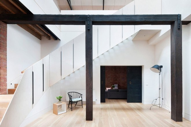 warehouse conversion, warehouse renovation, Melbourne, Andrew Simpson Architects, green renovation, natural light, skylights, red brick warehouse, green architecture, exposed ceiling, flexible layout