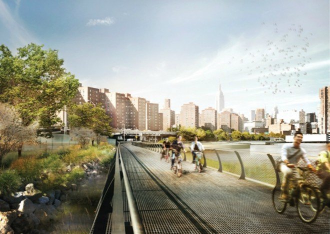 Brooklyn beach, brooklyn bridge beach, east river, east river blueway, storm surge barrier new york, ny storm surge, hurricane sandy, hurricane sandy nyc, green space nyc, East River Blueway Project, east river waterfront, eco design, green design, nyc waterfront, Scott Springer, sustainable design, Waterfront redevelopment, WXY Architecture, urban Design, wxy design, green space nyc, nyc waterfront architecture, resilient architecture